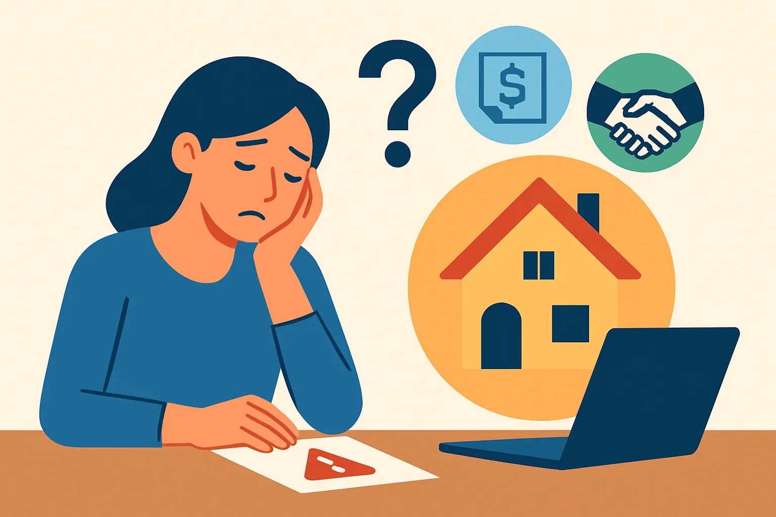 Flat design illustration showing multiple financial lifelines branching from a house symbol representing mortgage relief paths