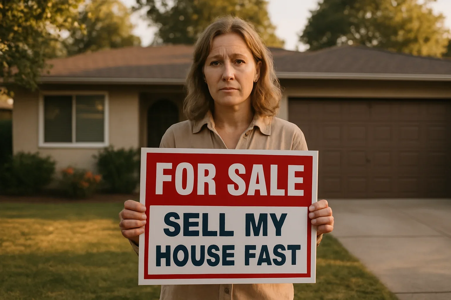 Real estate agent shaking hands with homeowners ready to sell my house fast in Citrus Heights