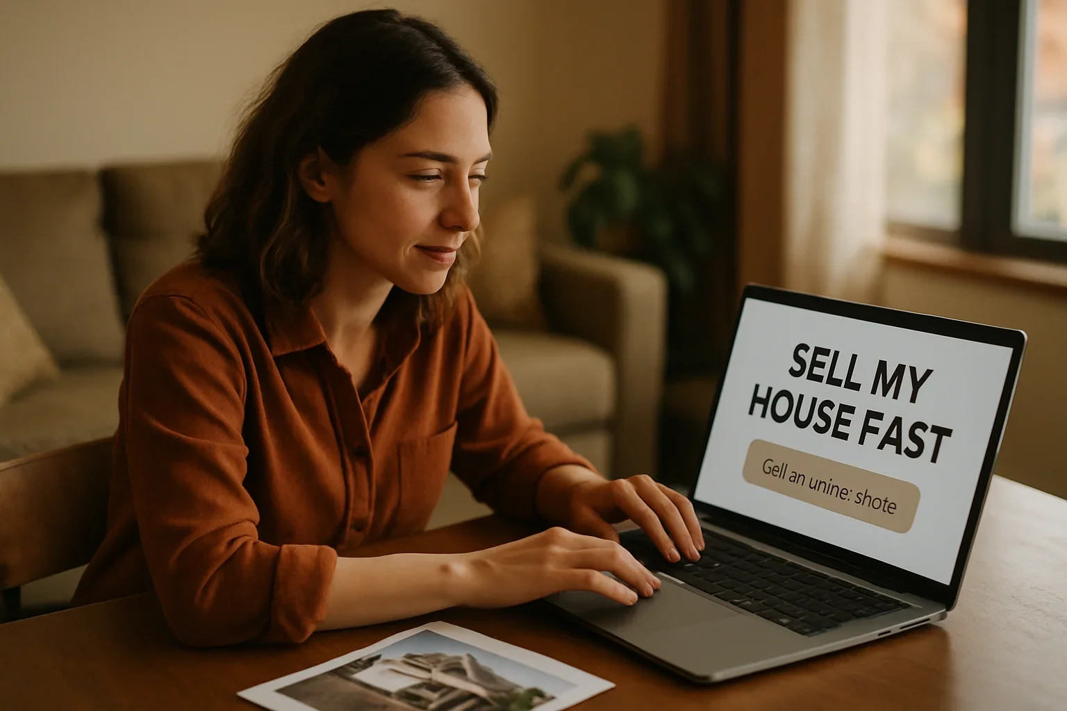 Real estate agent and seller shaking hands after receiving an online quote to sell a house fast