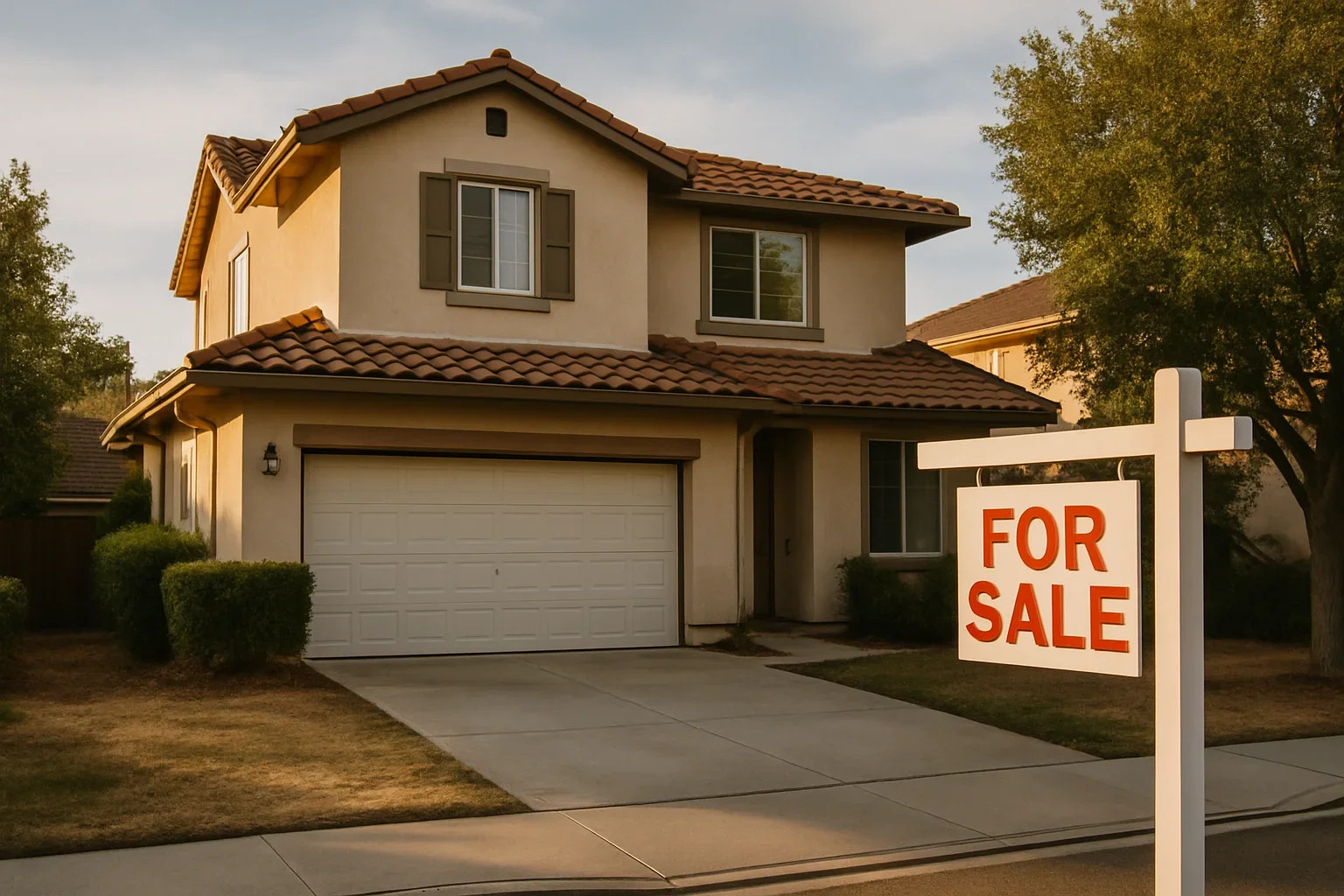 Real estate agent meeting with homeowners in a modern California living room to discuss how to sell a house in california