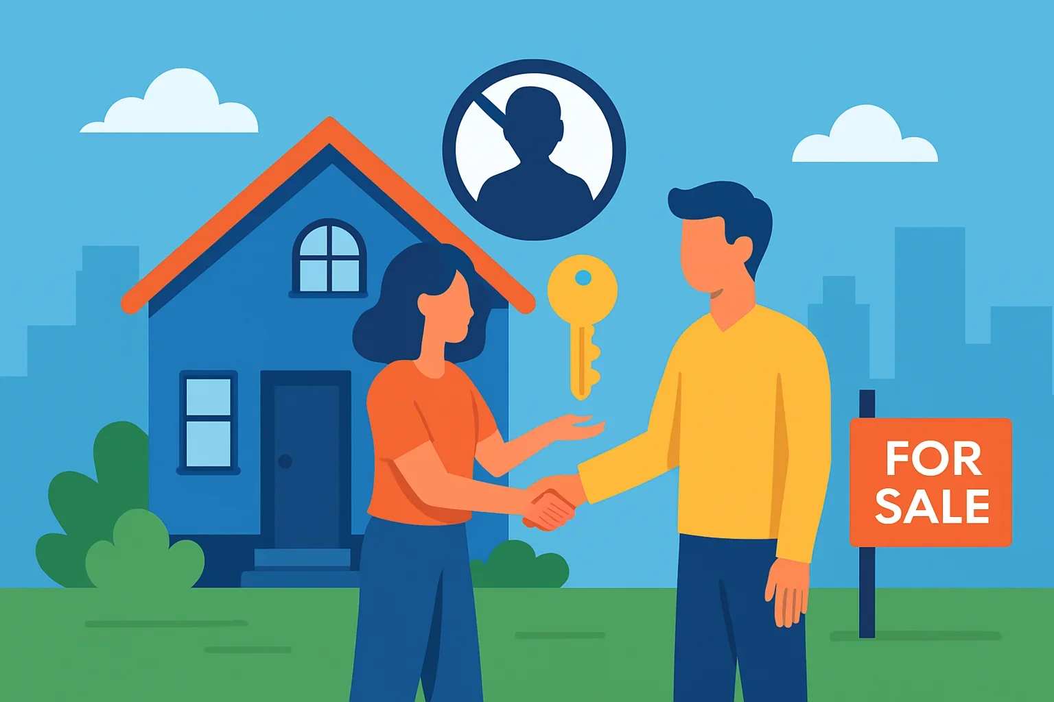 Step-by-step illustration of the home selling process from listing to closing day
