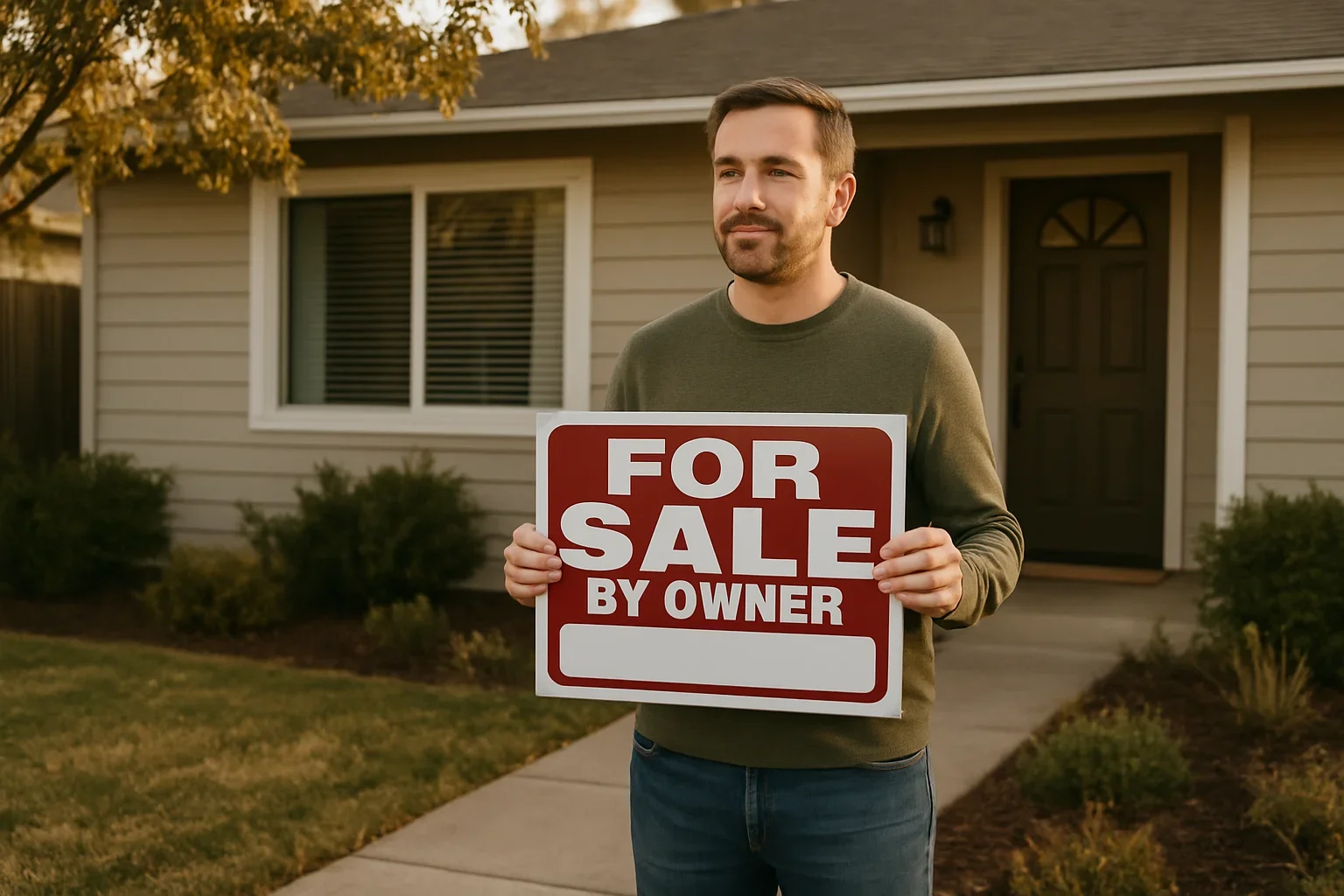 Couple reviewing home sale paperwork at their kitchen table while selling a house without a realtor