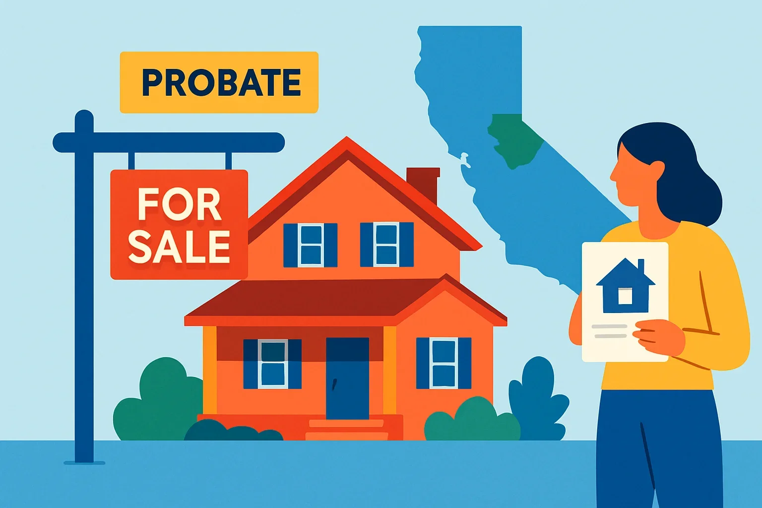 Step-by-step flowchart illustrating the California probate court approval process for property sales