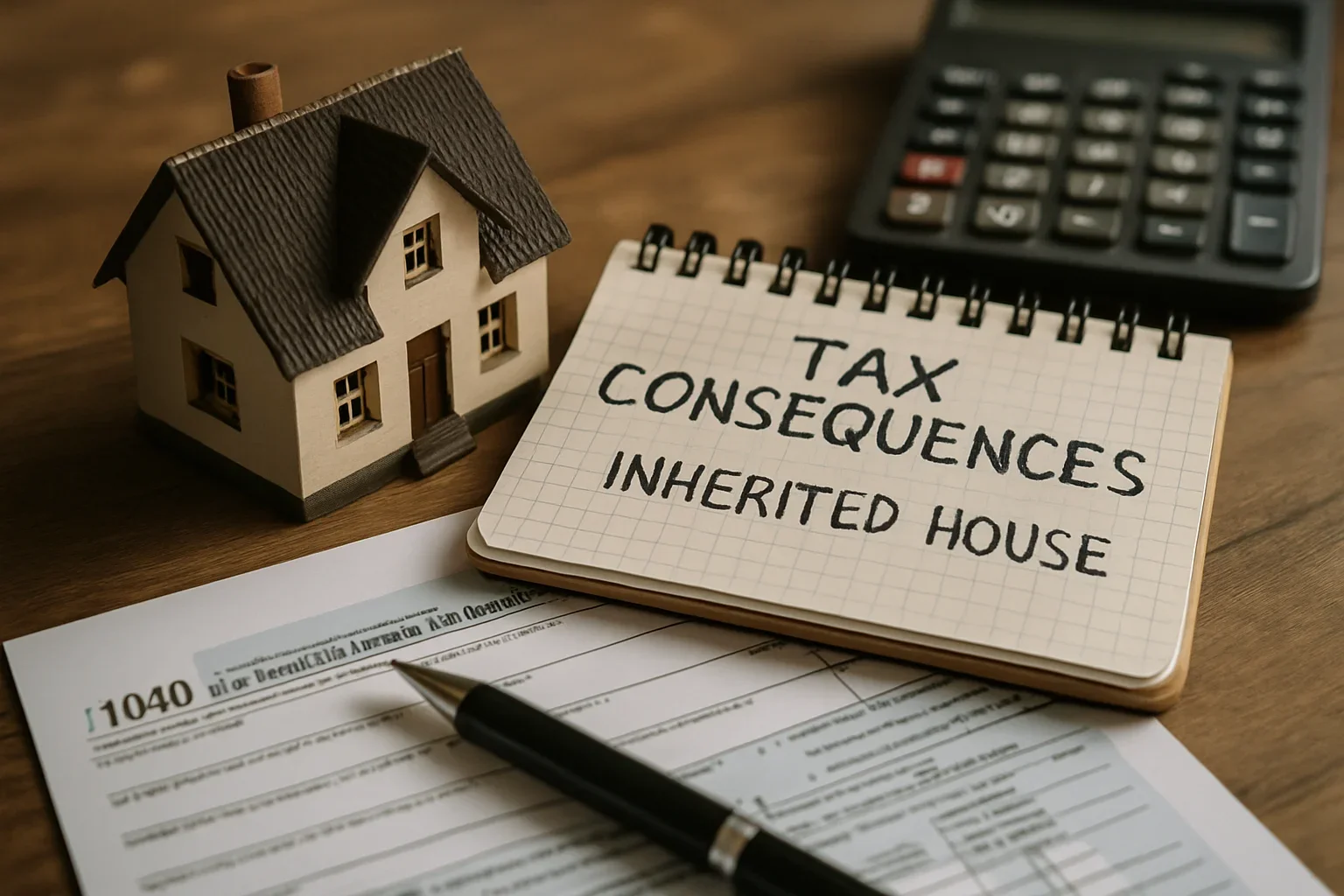 Family sorting through belongings in an inherited home preparing it for sale and handling taxes