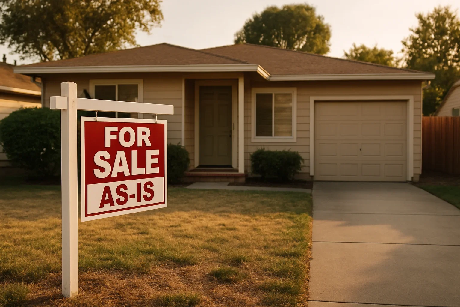 Landlord reviewing paperwork to sell rental property as-is in Sacramento kitchen