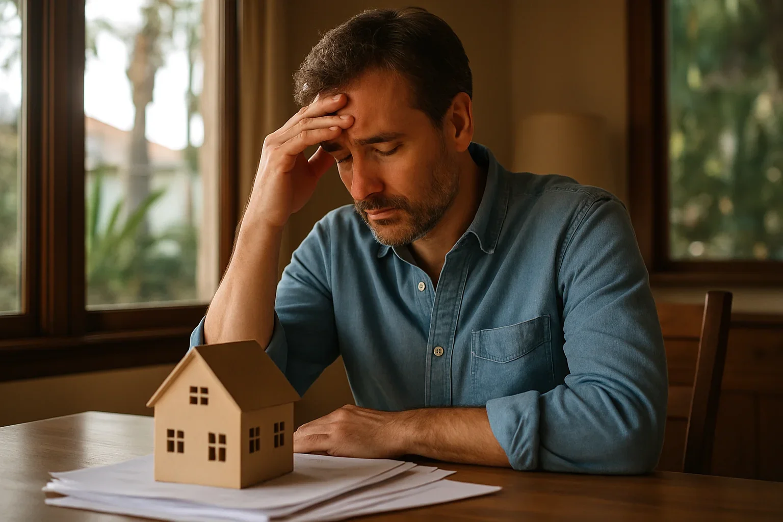 California rental property exterior with a for-sale sign as an overwhelmed landlord considers exit options