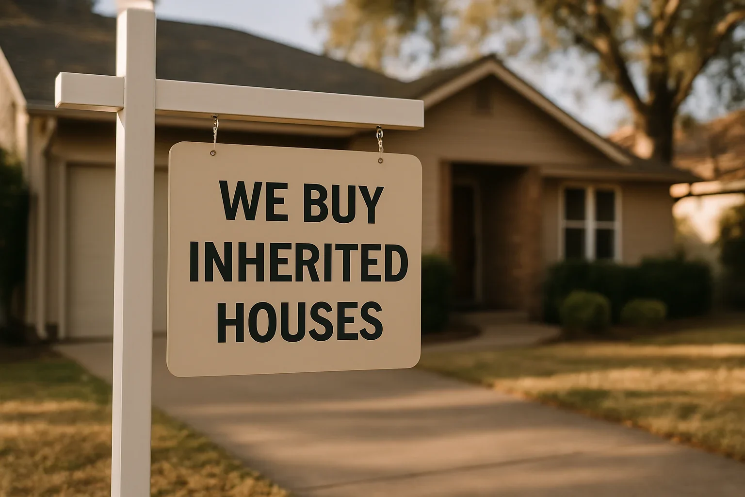 We buy inherited houses company representative shaking hands with heir after closing deal