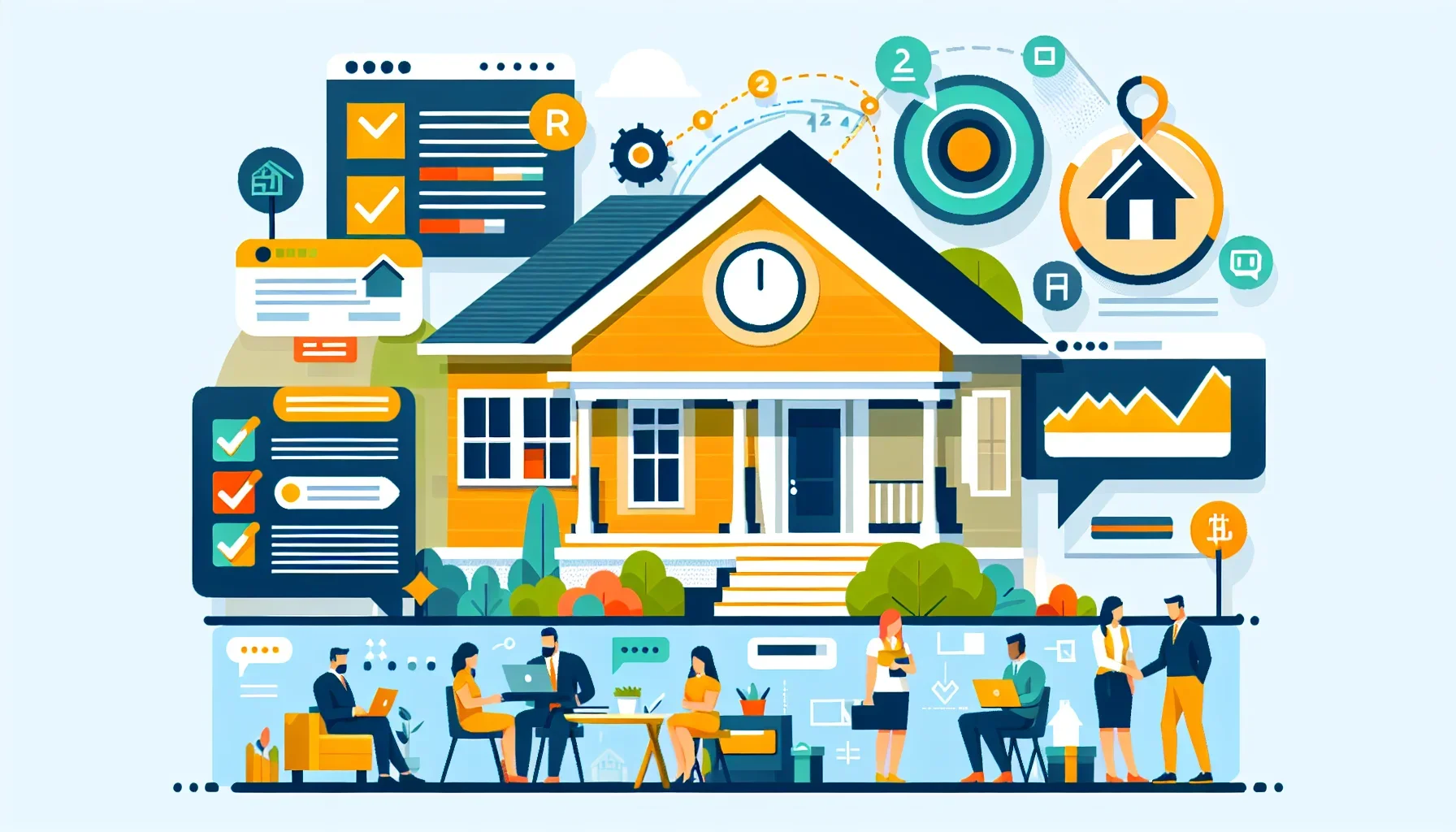 Step-by-step checklist illustration showing the process to sell my house fast san mateo without repairs