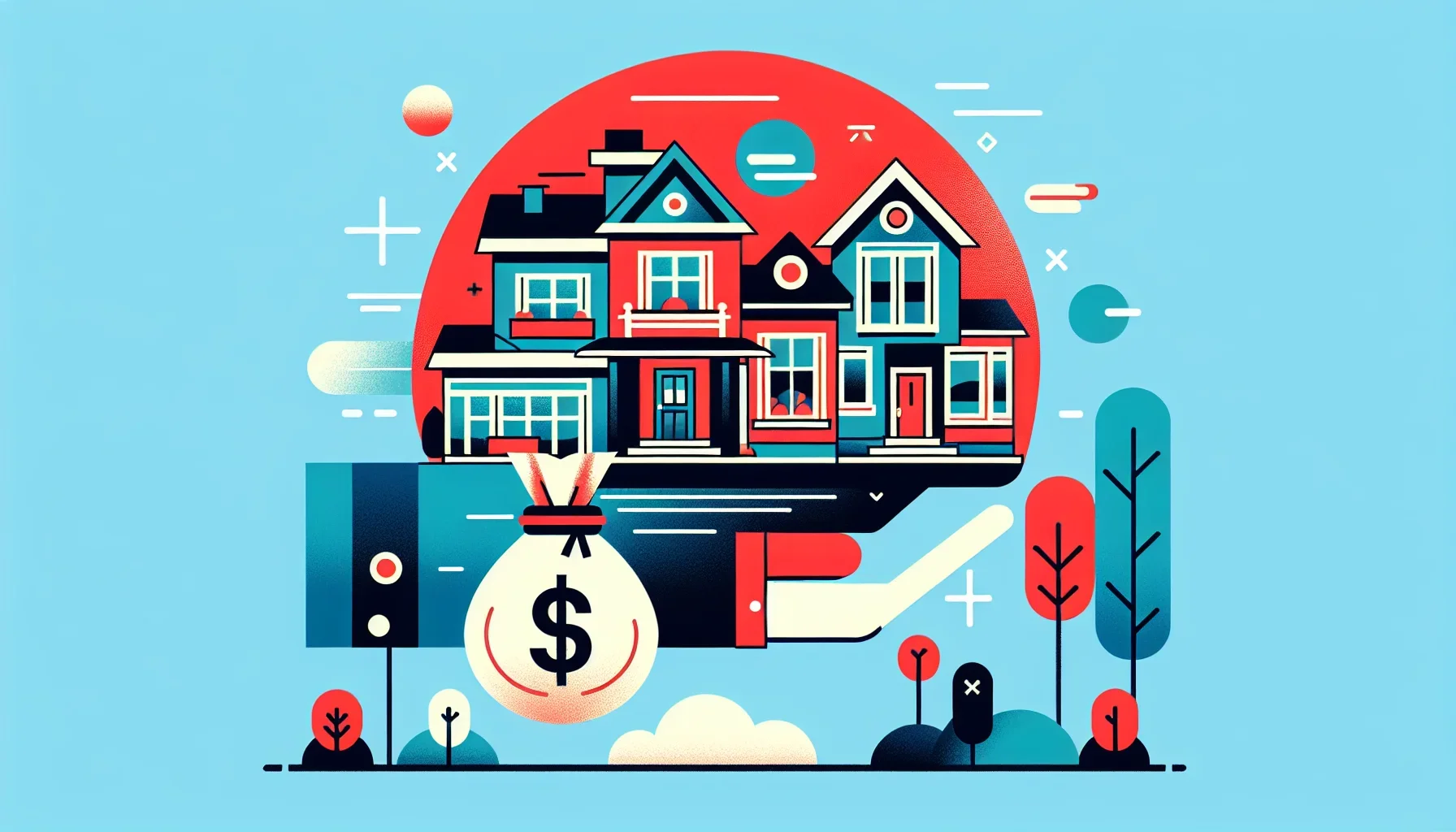 We buy houses Napa illustration depicting a simple fast home sale timeline with clock and house icons