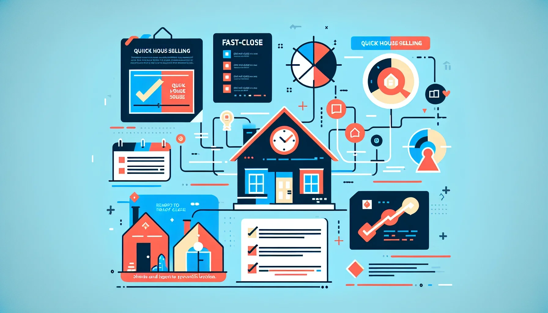 Step-by-step checklist illustration showing the we buy houses Turlock selling process